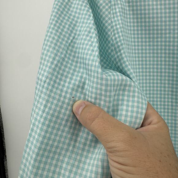 Peter Millar Men's White Blue Check Crown Soft Button Down Shirt Silk Blend XL - Picture 14 of 14